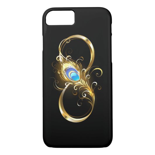 Oneindig met gouden pauwenveer Case-Mate iPhone case (Achterkant)
