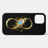 Oneindig met gouden pauwenveer Case-Mate iPhone case (Achterkant (horizontaal))