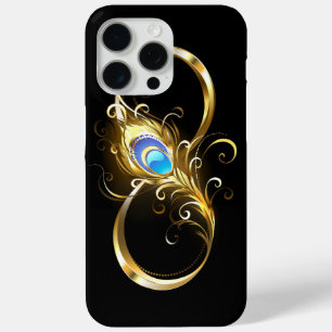 Oneindig met gouden pauwenveer iPhone 15 pro max hoesje