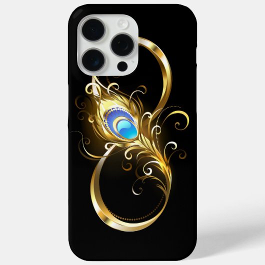 Oneindig met gouden pauwenveer Case-Mate iPhone case (Achterkant)