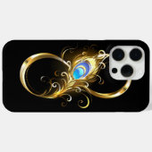 Oneindig met gouden pauwenveer Case-Mate iPhone case (Achterkant (horizontaal))