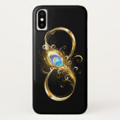 Oneindig met gouden pauwenveer Case-Mate iPhone case (Achterkant)
