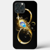 Oneindig met gouden pauwenveer Case-Mate iPhone case (Achterkant)