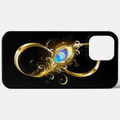 Oneindig met gouden pauwenveer Case-Mate iPhone case (Achterkant (horizontaal))