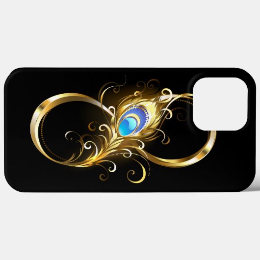 Oneindig met gouden pauwenveer Case-Mate iPhone case (Achterkant (horizontaal))