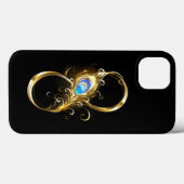 Oneindig met gouden pauwenveer Case-Mate iPhone case (Achterkant (horizontaal))