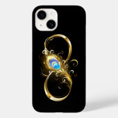 Oneindig met gouden pauwenveer Case-Mate iPhone case (Achterkant)