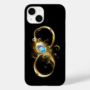 Oneindig met gouden pauwenveer Case-Mate iPhone 14 hoesje