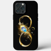 Oneindig met gouden pauwenveer Case-Mate iPhone case (Achterkant)