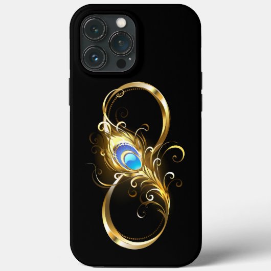 Oneindig met gouden pauwenveer Case-Mate iPhone case (Achterkant)