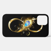 Oneindig met gouden pauwenveer Case-Mate iPhone case (Achterkant (horizontaal))