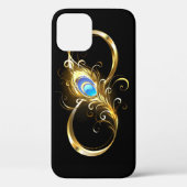 Oneindig met gouden pauwenveer Case-Mate iPhone case (Achterkant)