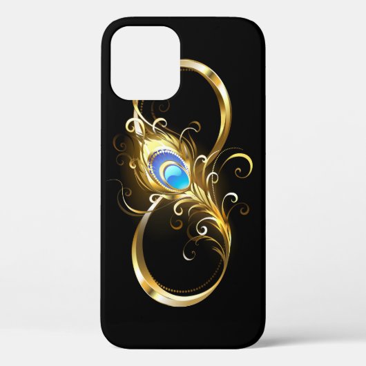 Oneindig met gouden pauwenveer Case-Mate iPhone case (Achterkant)