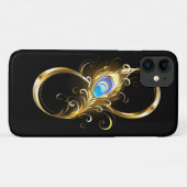 Oneindig met gouden pauwenveer Case-Mate iPhone case (Achterkant (horizontaal))