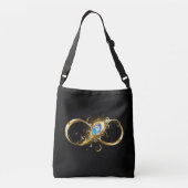 Oneindig met gouden pauwenveer crossbody tas (Achterkant)