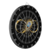 Oneindig met gouden pauwenveer dartbord (Voorkant Links)