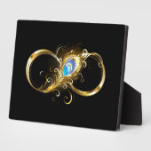 Oneindig met gouden pauwenveer fotoplaat (Zijkant)