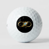 Oneindig met gouden pauwenveer golfballen (Voorkant)