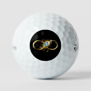 Oneindig met gouden pauwenveer golfballen