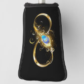 Oneindig met gouden pauwenveer golfheadcover (Draai 90)