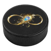 Oneindig met gouden pauwenveer hockey puck (3/4)