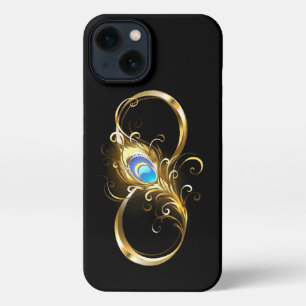 Oneindig met gouden pauwenveer iPhone 13 hoesje