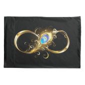 Oneindig met gouden pauwenveer kussensloop (Achterkant)