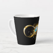 Oneindig met gouden pauwenveer latte mok (Linkerhoek)