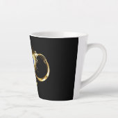Oneindig met gouden pauwenveer latte mok (Rechts)