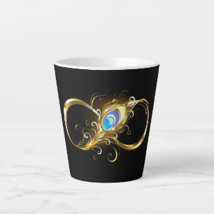 Oneindig met gouden pauwenveer latte mok