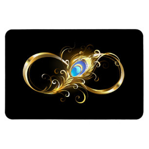 Oneindig met gouden pauwenveer magneet