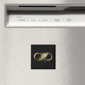 Oneindig met gouden pauwenveer magneet (Insitu (Vaatwasser))