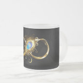 Oneindig met gouden pauwenveer matglas koffiemok (Voorkant rechts)