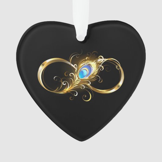 Oneindig met gouden pauwenveer ornament (voorkant)