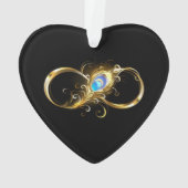 Oneindig met gouden pauwenveer ornament (achterkant)