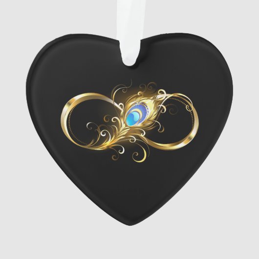 Oneindig met gouden pauwenveer ornament (achterkant)