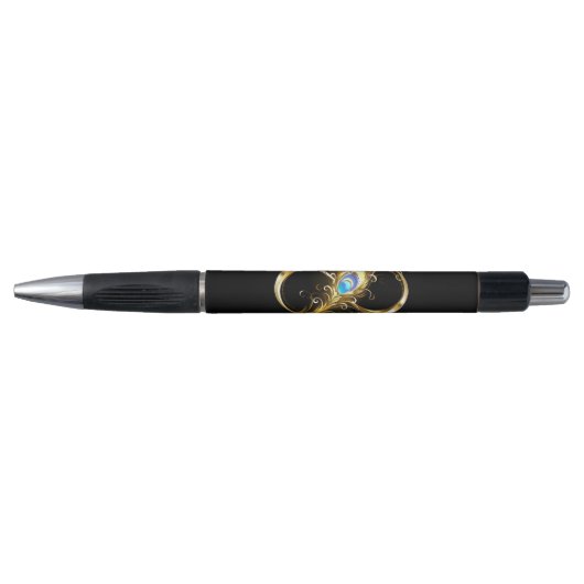 Oneindig met gouden pauwenveer pen (Voorkant)