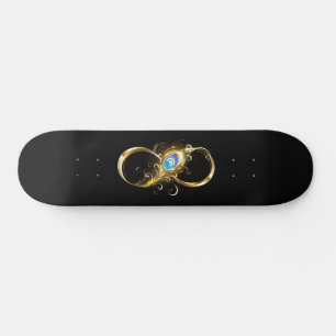 Oneindig met gouden pauwenveer persoonlijk skateboard