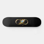 Oneindig met gouden pauwenveer persoonlijk skateboard (Horizontaal)