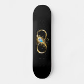 Oneindig met gouden pauwenveer persoonlijk skateboard (Voorkant)