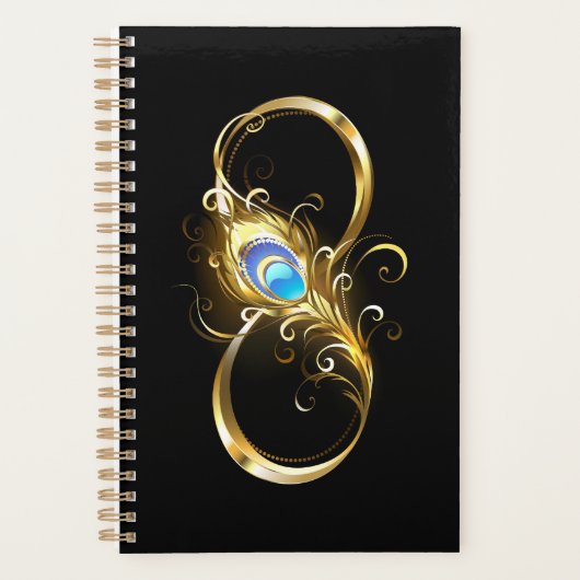 Oneindig met gouden pauwenveer planner (Voorkant)