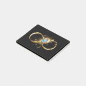 Oneindig met gouden pauwenveer post-it® notes (Schuin)