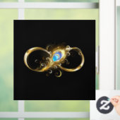 Oneindig met gouden pauwenveer raamsticker (Huis)