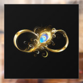 Oneindig met gouden pauwenveer raamsticker (Vel 2)