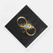 Oneindig met gouden pauwenveer servet (Hoek)