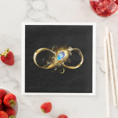 Oneindig met gouden pauwenveer servet (Insitu)