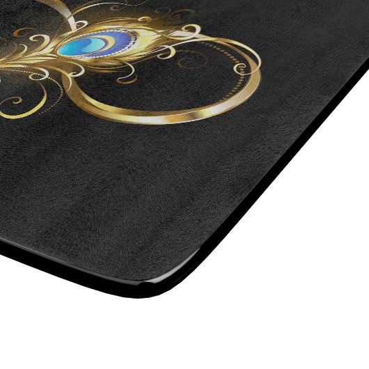 Oneindig met gouden pauwenveer snijplank (Hoek)