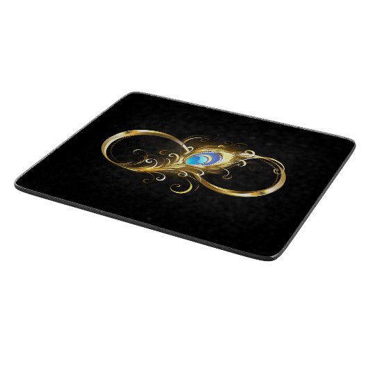 Oneindig met gouden pauwenveer snijplank (Hoek)