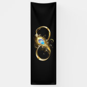 Oneindig met gouden pauwenveer spandoek (Verticaal)