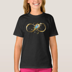 Oneindig met gouden pauwenveer t-shirt